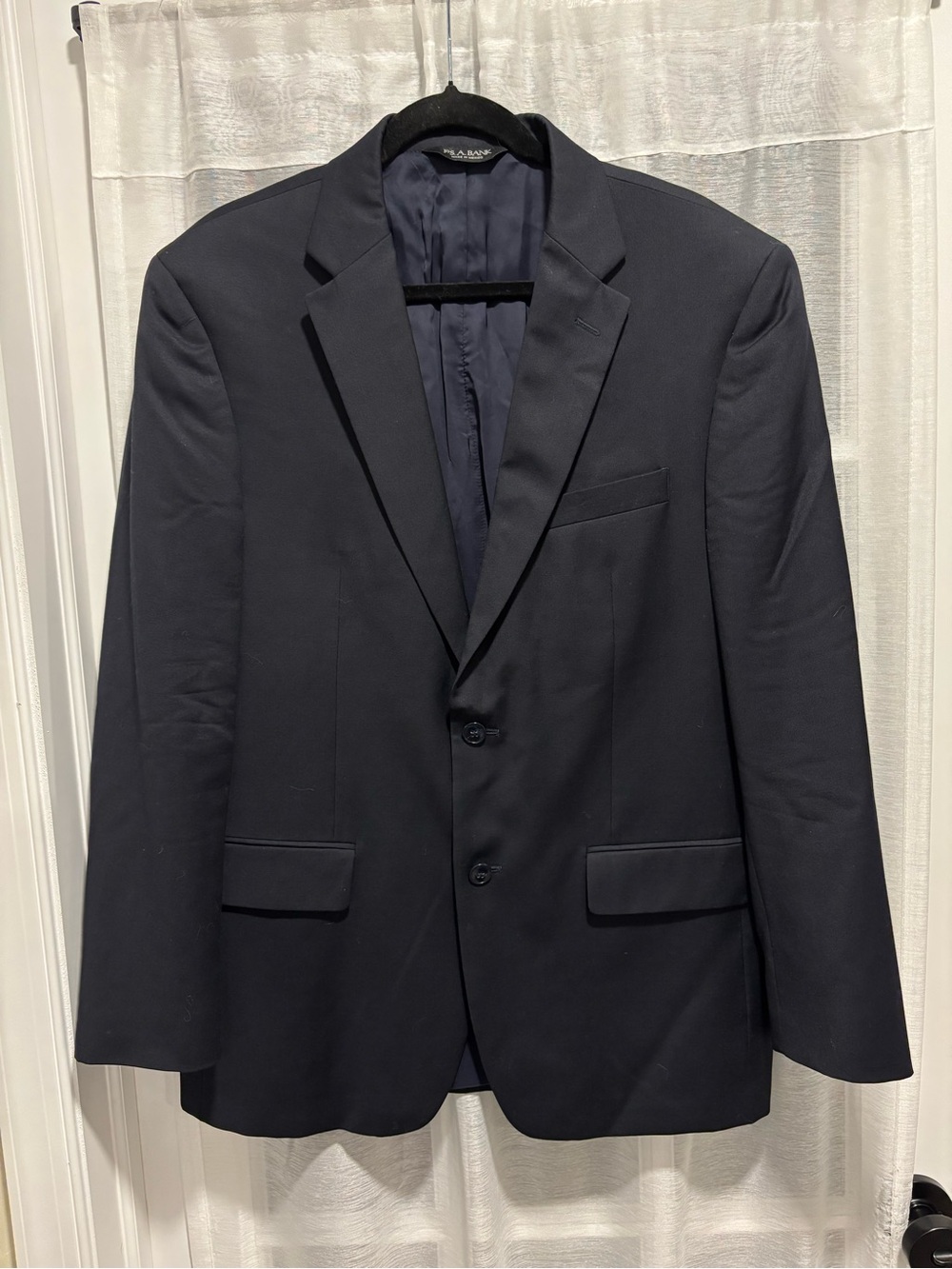 Jos. A. Bank Traveler’s Collection Navy 100% Wool Blazer Sport Coat 42R Tailored